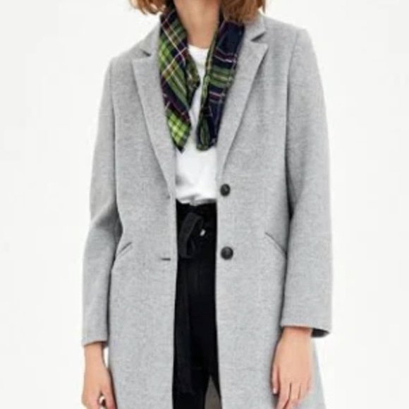Zara TRF Outerwear Peacoat in Grey Knit - Picture 1 of 7